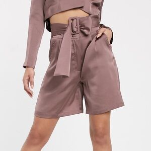 ASOS Mauve Satin High Waisted Shorts Size 4